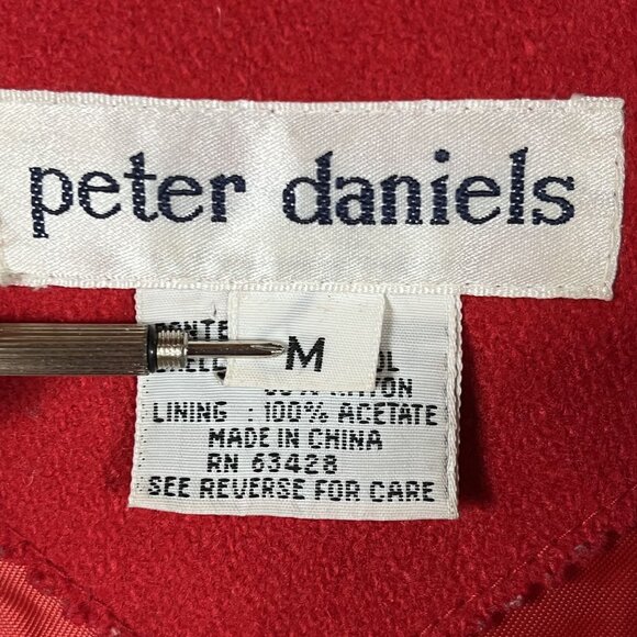 Peter Daniels 70% Wool Cherry Red Hooded Duffle Coat Size Medium - Picture 4 of 8